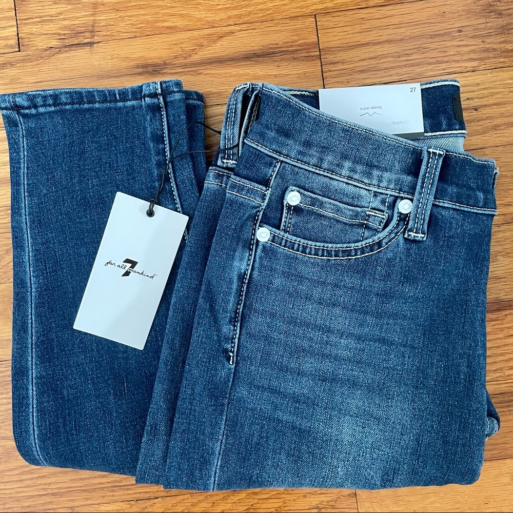 7 for All Mankind High Waist Skinny In Bryant, Size 27